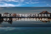 黑料盘点：万里长征小说5条亲测有效秘诀，网红上榜理由彻底令人脸红