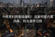 今晚黑料网重磅爆料！反差明星内幕内幕，网友直呼过瘾