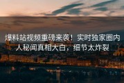 爆料站视频重磅来袭！实时独家圈内人秘闻真相大白，细节太炸裂