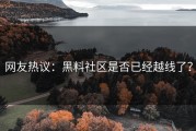 网友热议：黑料社区是否已经越线了？