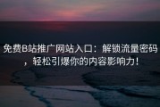 免费B站推广网站入口：解锁流量密码，轻松引爆你的内容影响力！