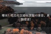 曝光！吃瓜社区疑似泄露XX录音，真假成谜！