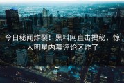 今日秘闻炸裂！黑料网直击揭秘，惊人明星内幕评论区炸了