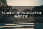 黑料合集大公开：爆料黑料网这几年到底干了啥？