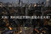 天呐！黑料网这次爆料直接点名大佬！