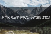 黑料网幕后故事曝光，竟然如此狗血！