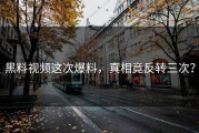 黑料视频这次爆料，真相竟反转三次？