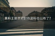 黑料王居然把封存资料也公布了？