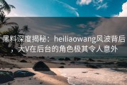 黑料深度揭秘：heiliaowang风波背后，大V在后台的角色极其令人意外
