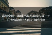 震惊全网！黑料社本周黑料内幕，热门大V真相让人网友直呼过瘾
