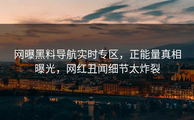 网曝黑料导航实时专区，正能量真相曝光，网红丑闻细节太炸裂